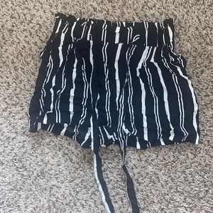 Black and White Striped Shorts